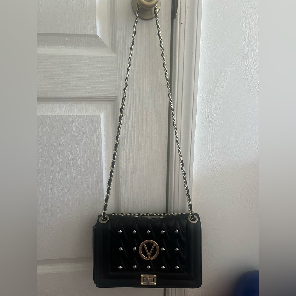 Mario Valentino Black Chain Shoulder/Crossbody Bag